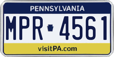 PA license plate MPR4561