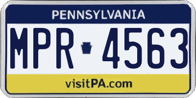 PA license plate MPR4563