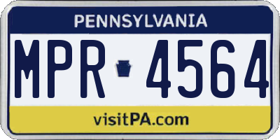 PA license plate MPR4564