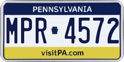 PA license plate MPR4572