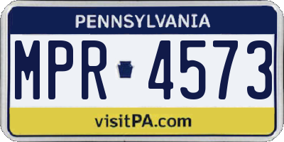 PA license plate MPR4573