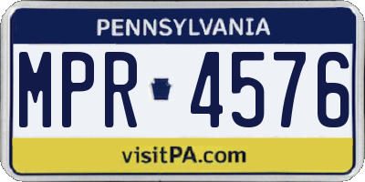 PA license plate MPR4576