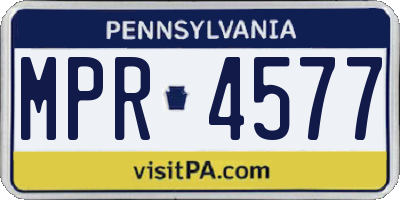 PA license plate MPR4577