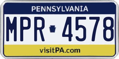 PA license plate MPR4578