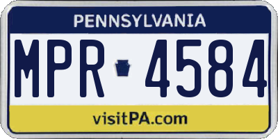 PA license plate MPR4584