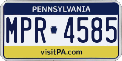 PA license plate MPR4585
