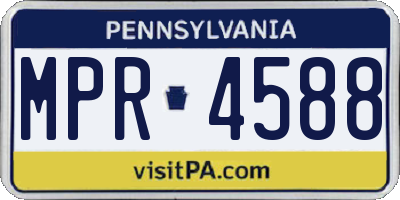 PA license plate MPR4588