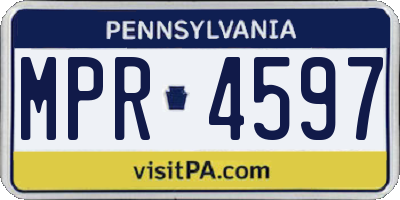 PA license plate MPR4597