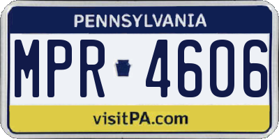 PA license plate MPR4606
