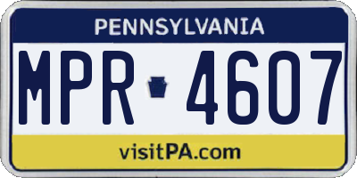 PA license plate MPR4607