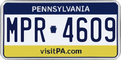 PA license plate MPR4609