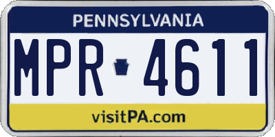 PA license plate MPR4611