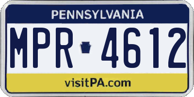PA license plate MPR4612
