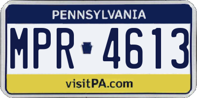 PA license plate MPR4613