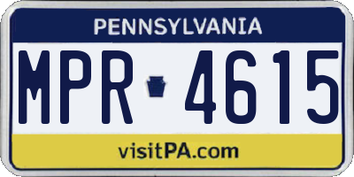 PA license plate MPR4615