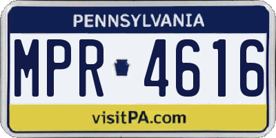 PA license plate MPR4616