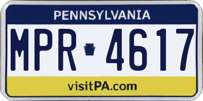 PA license plate MPR4617
