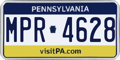 PA license plate MPR4628