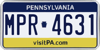 PA license plate MPR4631