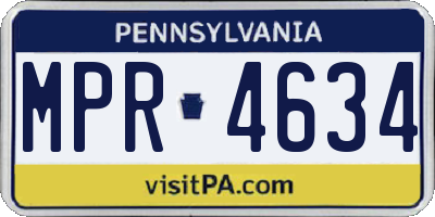 PA license plate MPR4634