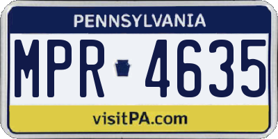 PA license plate MPR4635
