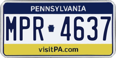 PA license plate MPR4637