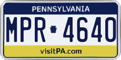 PA license plate MPR4640