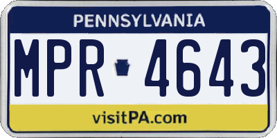 PA license plate MPR4643