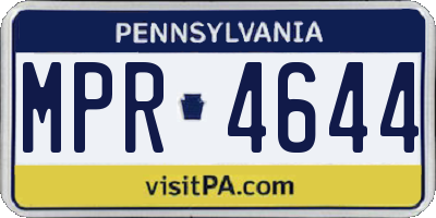 PA license plate MPR4644
