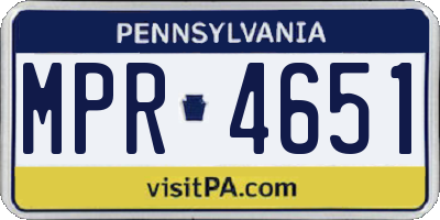 PA license plate MPR4651