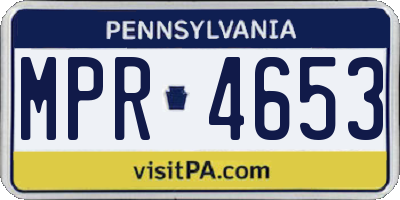 PA license plate MPR4653