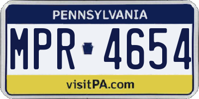 PA license plate MPR4654