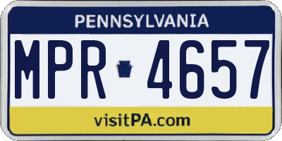 PA license plate MPR4657