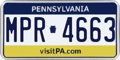 PA license plate MPR4663