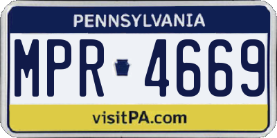 PA license plate MPR4669