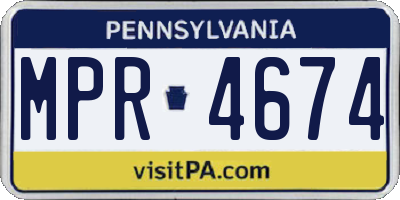 PA license plate MPR4674