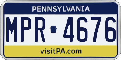 PA license plate MPR4676