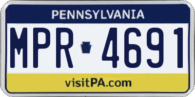 PA license plate MPR4691