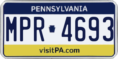 PA license plate MPR4693