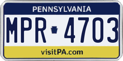 PA license plate MPR4703