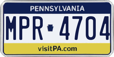 PA license plate MPR4704
