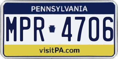 PA license plate MPR4706