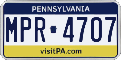 PA license plate MPR4707