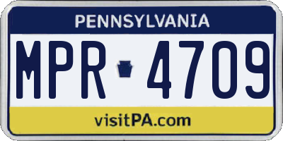 PA license plate MPR4709