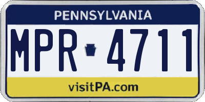 PA license plate MPR4711