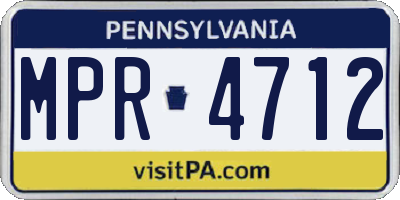 PA license plate MPR4712