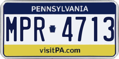 PA license plate MPR4713