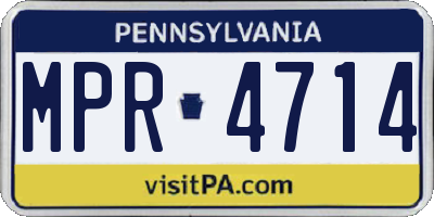 PA license plate MPR4714