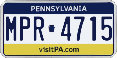 PA license plate MPR4715