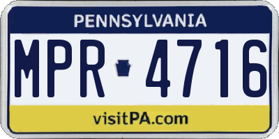 PA license plate MPR4716
